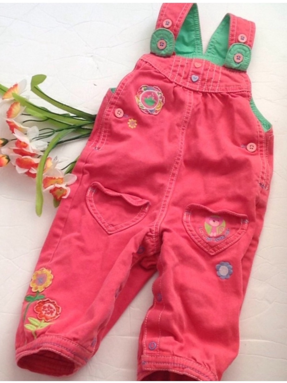 Vintage Style Baby Insulated Denim Overalls -M & S